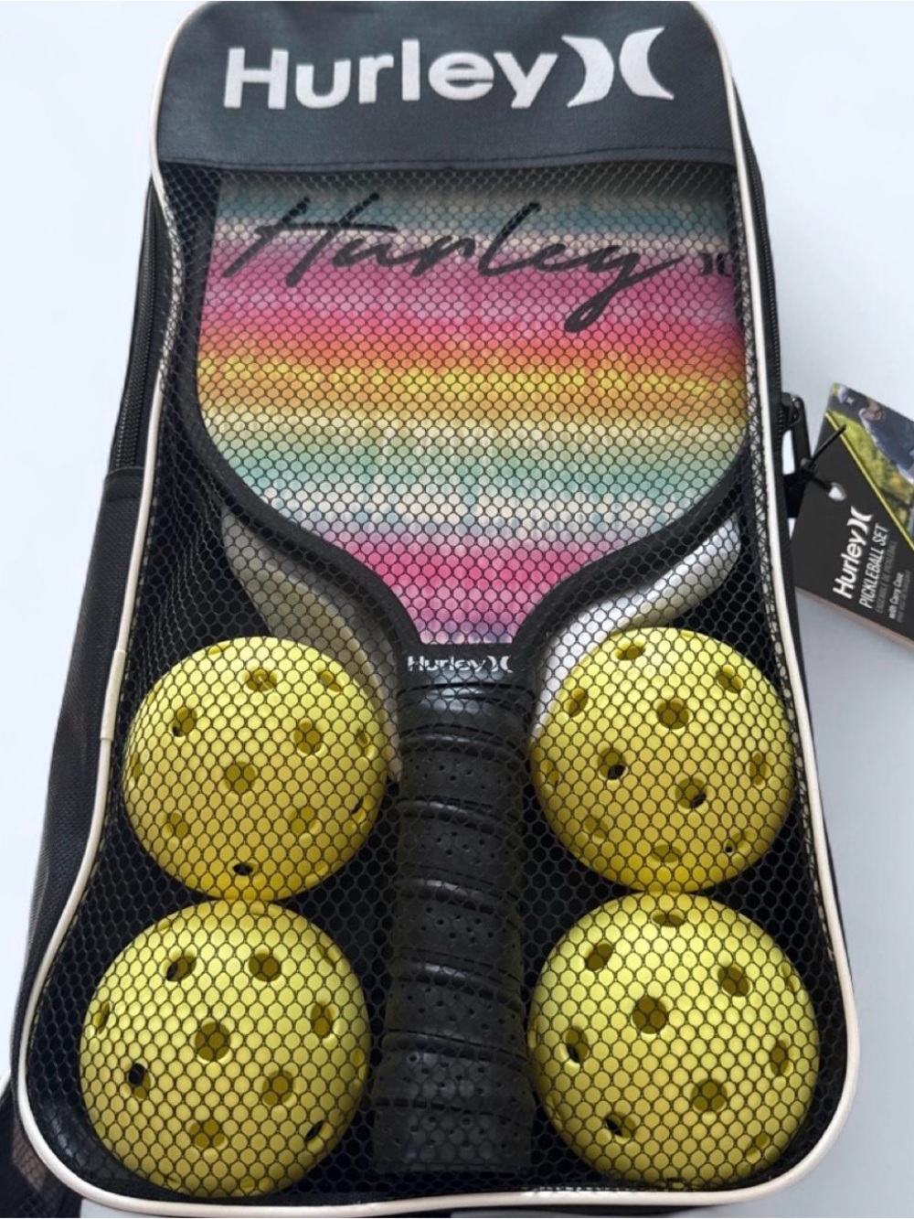 Hurley Multicolor Paddleball Set with Yellow Balls
